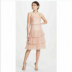 NWT Marchesa Notte Glitter Tulle Cocktail Dress Women Size‎ 10